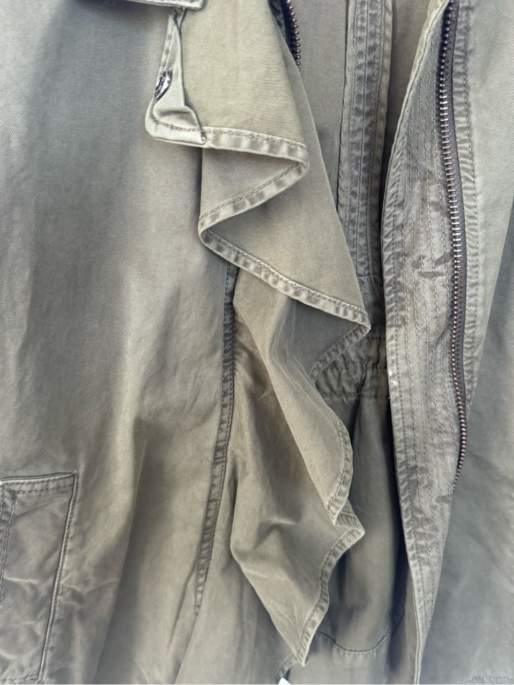 Banana Republic Olive Ruffle-Front Utility Jacket - Picture 3 of 6